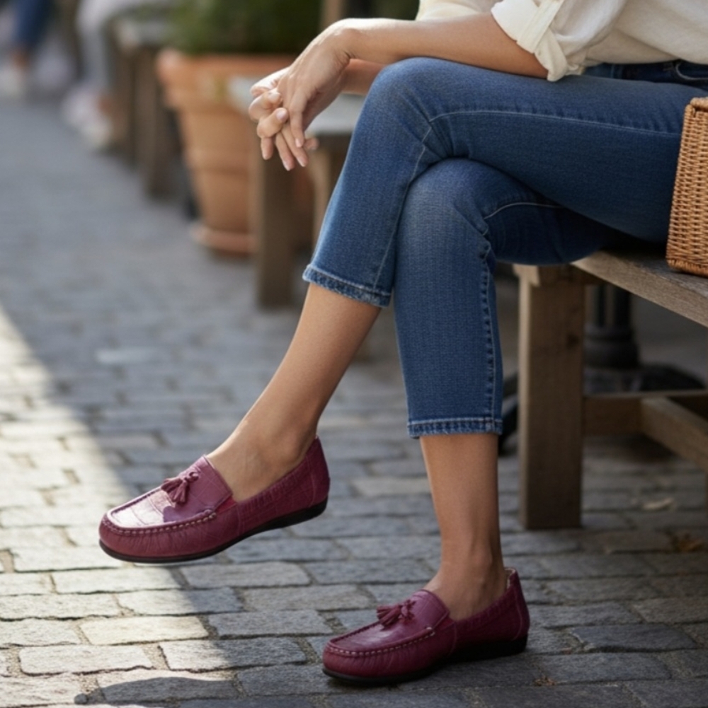 SAS Red Leather Loafers / Woman's – Made in USA 🇺🇸